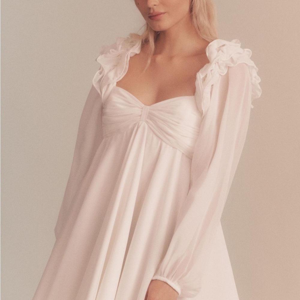 BHLDN Brigitta long sleeve sweetheart mini dress